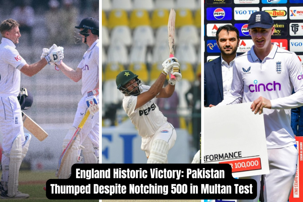 England Historic Victory: Pakistan Thumped Despite Notching 500 in Multan Test ( CANVA )