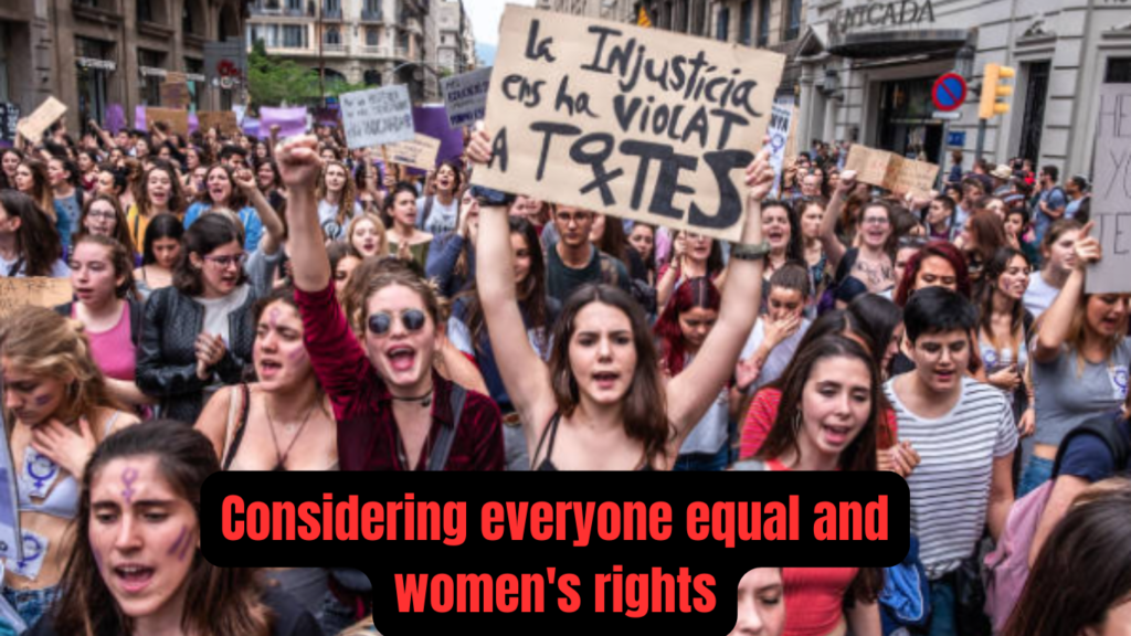 Considering everyone equal and women's rights ( canva )